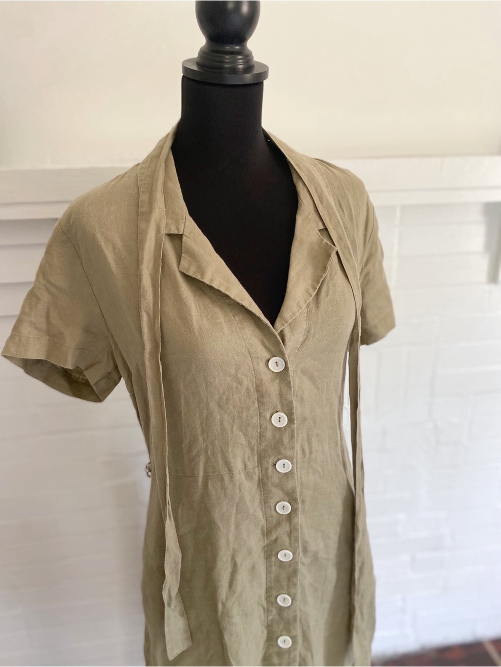 Quince 100% European Linen Button Front Dress - Picture 7 of 8
